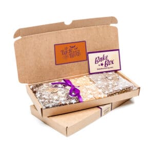 Halloween themed BakeBox Gift full of Caramel Shortcake, Chocolate Brownies and Scottish Tablet